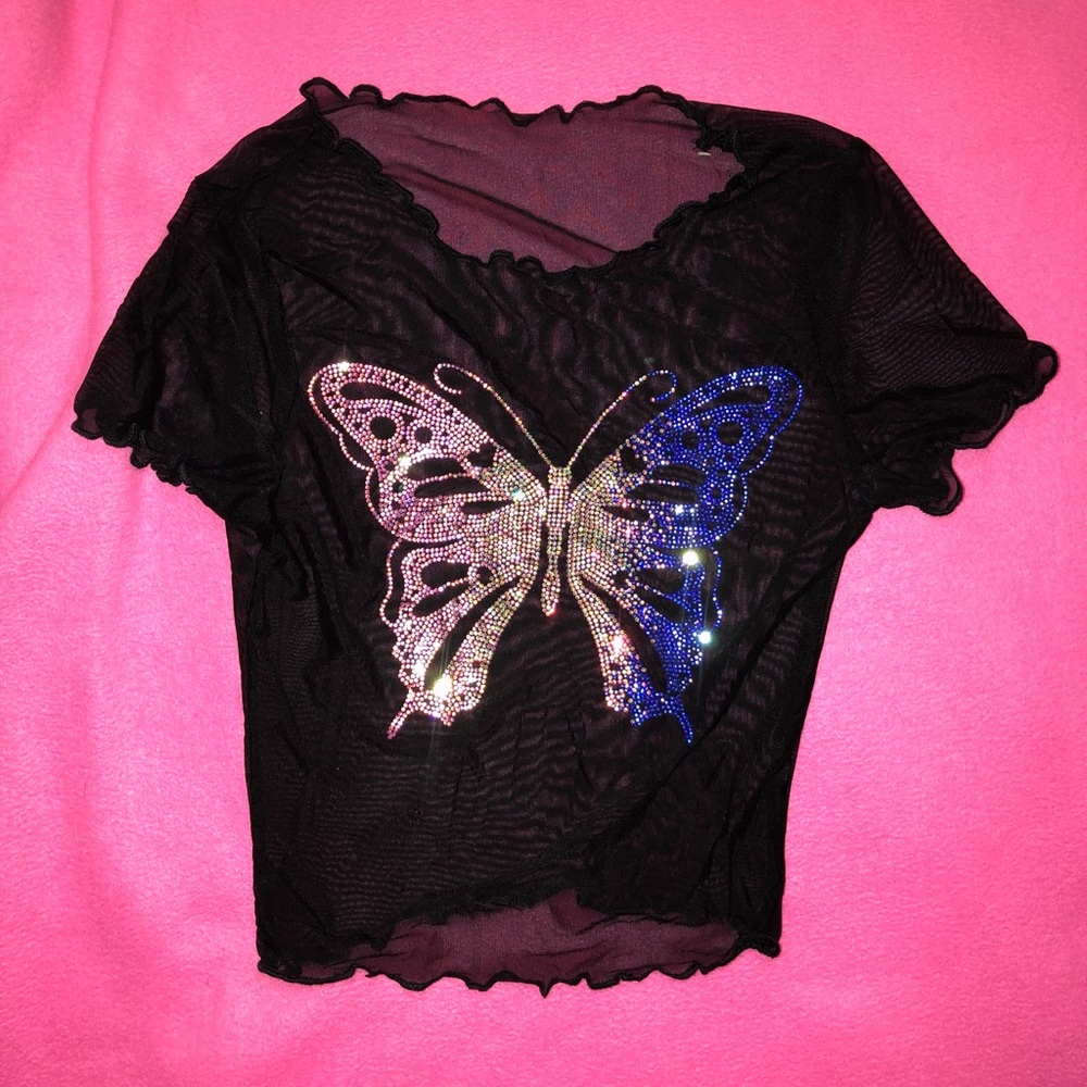 Crystal butterfly top